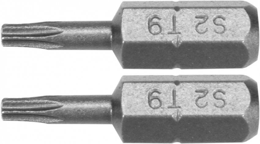 Насадка викрутка YATO: TORX T9 x 25 мм, HEX 1/4", AISI S2, 2 шт.-YT-77901