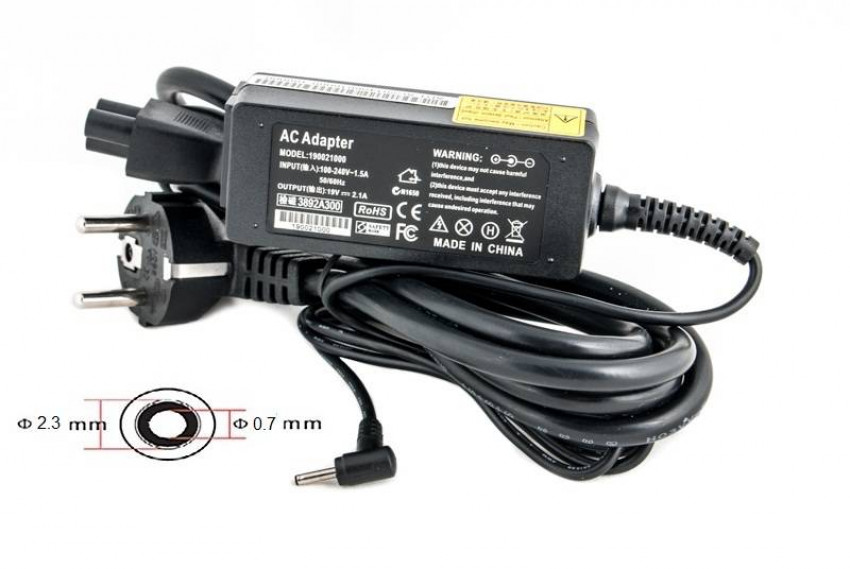 Адаптер для ноутбука PowerPlant ASUS 220V, 19V 40W 2.1A (2.3*0.7)-AS40F2307