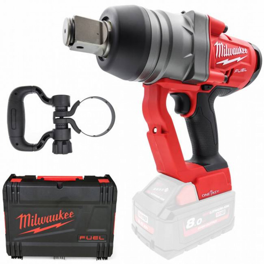 Гайковерт акумуляторний 1" MILWAUKEE, M18 ONEFHIWF1-802X, 2400Нм (зарядний пристрій, 2 акум.Х 8Ач, HDкейс)-4933459733