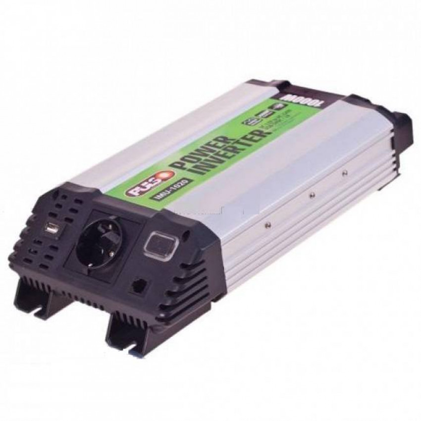 Перетворення. напруги PULSO/IMU-1020/12V-220V/1000W/USB-5VDC2.0A/мод.хвиля/клеми-IMU-1020