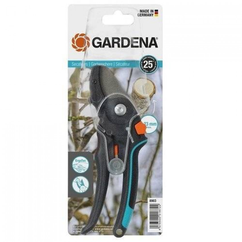 Секатор Gardena Comfort A/M з наковаленкою 23 мм-08903-20.000.00