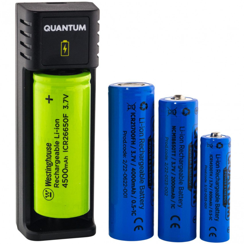 Зарядний пристрій Quantum QM-BC2010 для Li-ion 3.7V акум. 1-slot (USB)-QM-BC2010