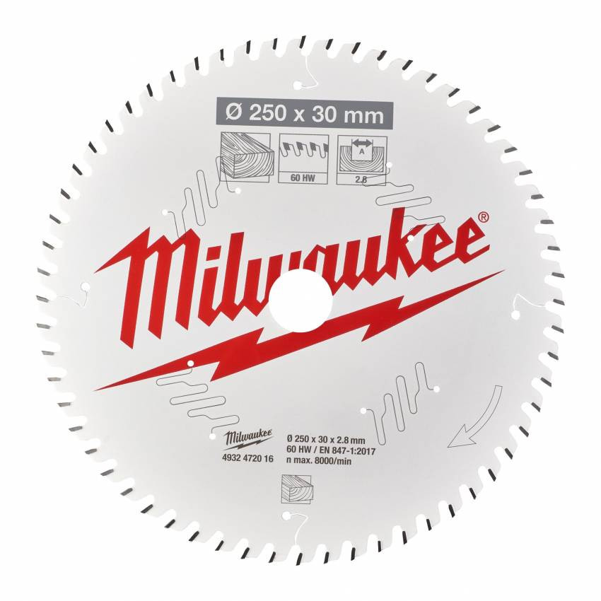 Диск пиляльний PFTE MILWAUKEE, Ø305х30х3, 0мм, 60 зуб. 2-4932471321