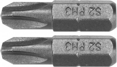 Насадка викрутка YATO: &quot;Phillips&quot; PH3 x 25 мм, HEX 1/4&quot;, AISI S2, 2 шт.-[articul]