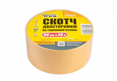 Скотч двосторонній на тканинній основі MASTERTOOL 50 мм 25 м 77-6525-[articul]