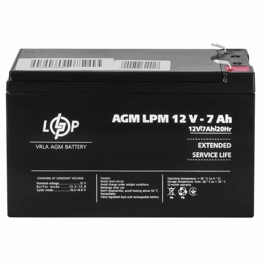 Акумулятор AGM LPM 12V - 7 Ah-