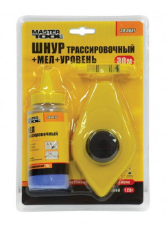 MasterTool Шнур трасувальний 30м крейда рівень, Ст.: 30-0641