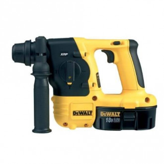 Перфоратор акумуляторний SDS-Plus DeWALT,3-х режимний,18В,2 Дж,1100 об/хв.,4200 уд./хв., діаметри свердління бетон/дерево/метал – 20/26/13, вага 3,1 кг. ,3У., 2 акумулятори, рукоятка, кейс-[articul]