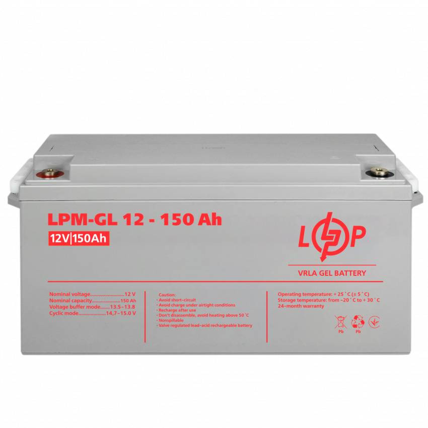 Акумулятор гелевий LPM-GL 12V - 150 Ah-LP4155