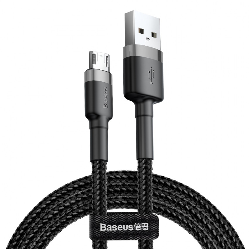 Кабель Baseus Cafule microUSB 1.5A 2M Чорний/Сірий (CAMKLF-CG1)-