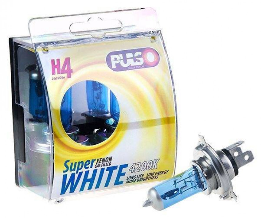 Лампи PULSO/галогенні H4/P43T 24v75/70w super white/plastic box-LP-42471 (5/50) p/b