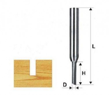 Фреза пазова пряма з одним лезом, DxHxL= 4x13x52мм, FIT
