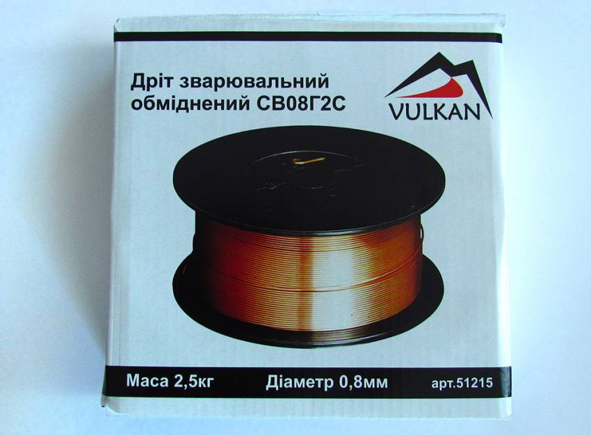 Дріт зварюв. обмід. 0,8мм/2,5кг (катушка-пластік) СВ08Г2С-ER70S-6 0.8mm*2,5kg/spool