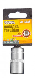 Насадка торцева 6-гранна MASTERTOOL 1/2&quot; 15 мм CRV 78-0015