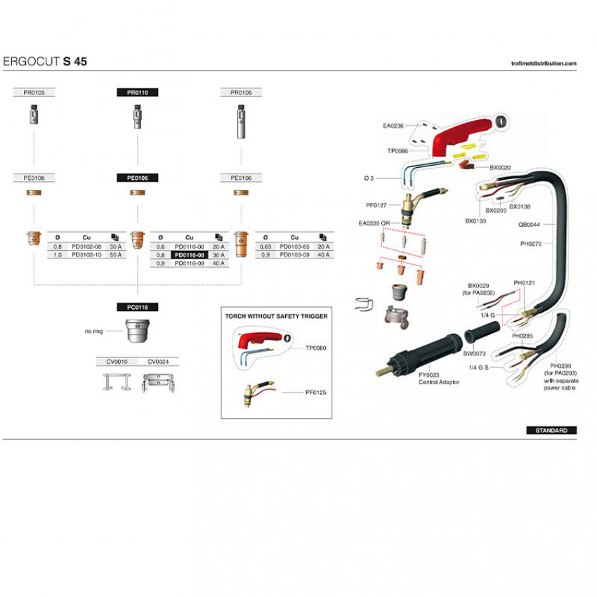 Плазмотрон S45 Welding Dragon-FY0023.S45