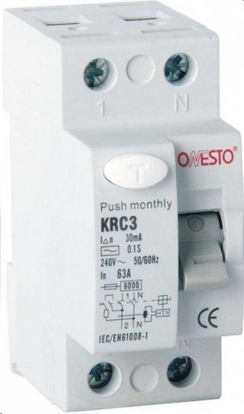 Дифреле ONESTO 1п+N 32А RCD 30mA, тип AC (KRC3)-1317