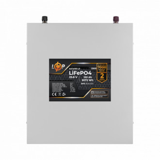 Акумулятор LP LiFePO4 25,6V - 120 Ah (3072Wh) (BMS 80A/40А) метал для ДБЖ-[articul]