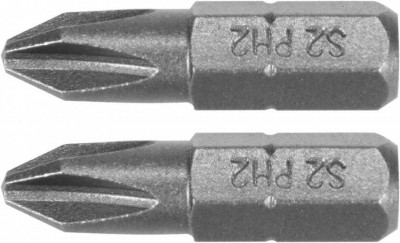 Насадка викрутка YATO: &quot;Phillips&quot; PH2 x 25 мм, HEX 1/4&quot;, AISI S2, 2 шт-[articul]