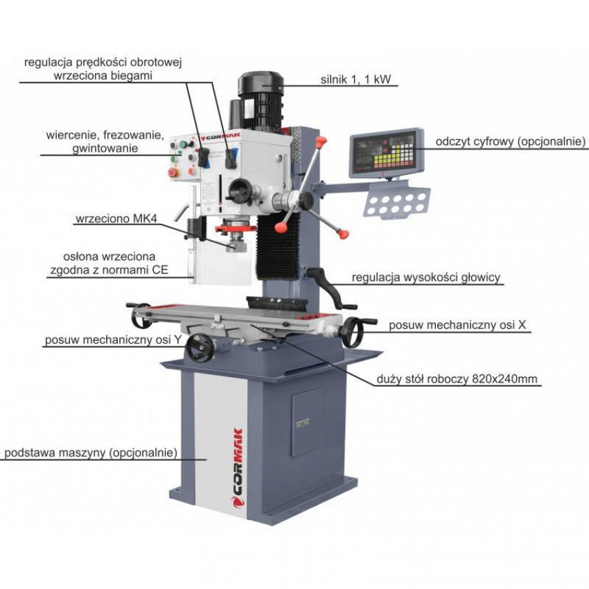 Свердлильно-фрезерний верстат Cormak ZX 7045-ZX7045/400V