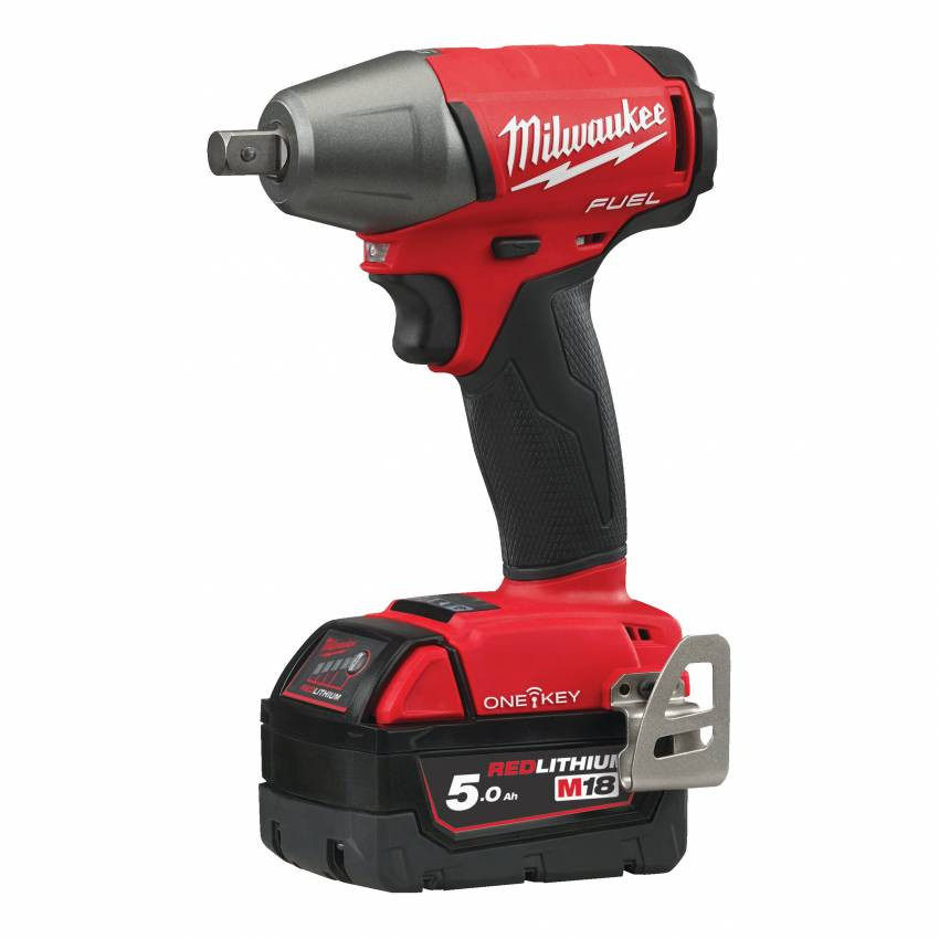 Гайкокрут акумуляторний 1/2" MILWAUKEE, M18 ONEIWP12-502X, 300Нм (зарядний пристрій, 2 акум.Х 5Ач, HDкейс)-4933451372