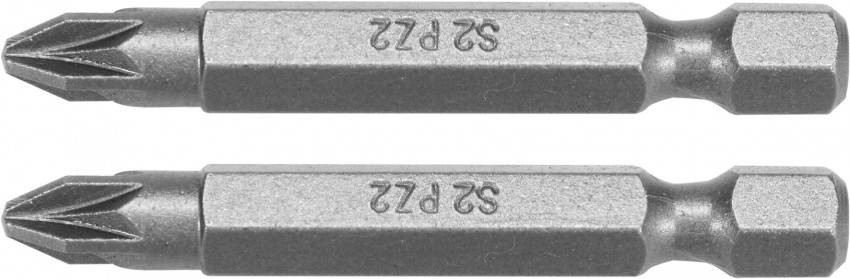 Насадка викрутка YATO: "Pozidriv" PZ2 x 50 мм, HEX 1/4", AISI S2, 2 шт-YT-77884