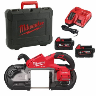 Пила стрічкова акумуляторна MILWAUKEE, M18 FBS127-502C (зарядний пристрій, 2 акум. Х 5 Аг, кейс)-[articul]