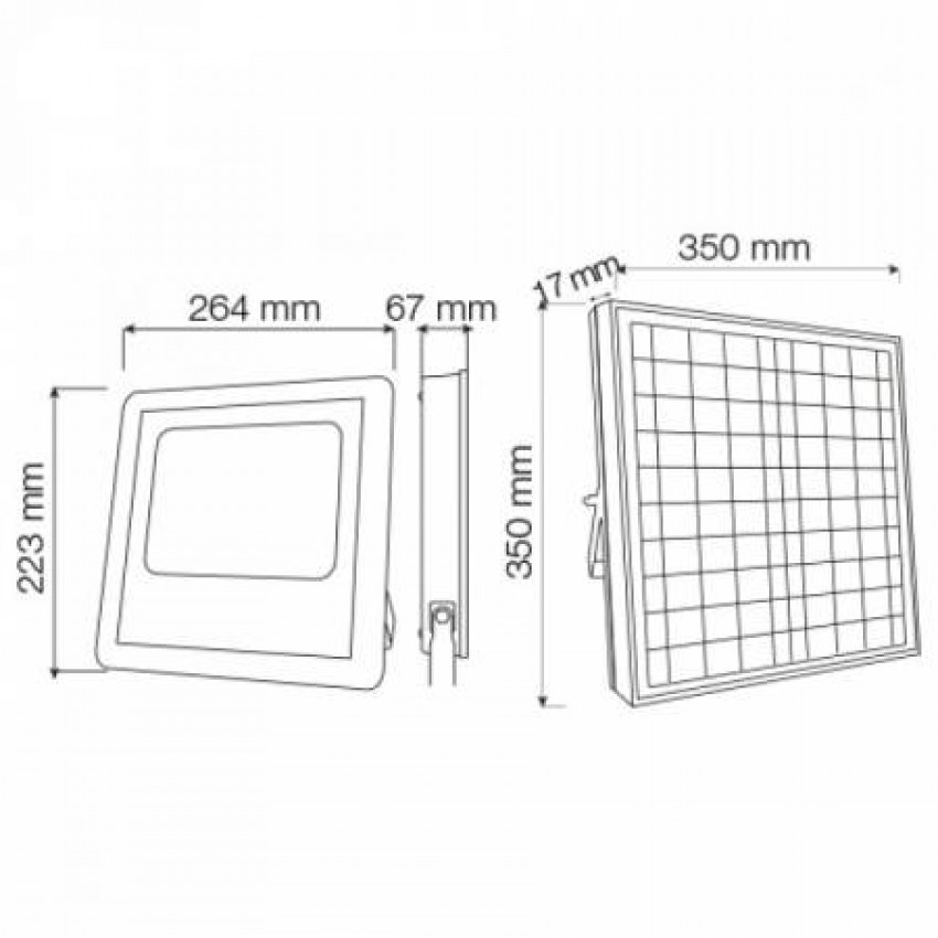 Прожектор світлодіодний з сонячною панеллю TIGER-60 60W 6400K-068-012-0060-010