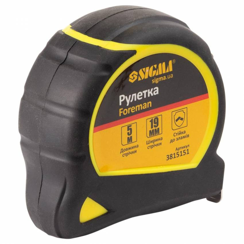 Рулетка Foreman 5m * 19mm Sigma (3815151)-3815151