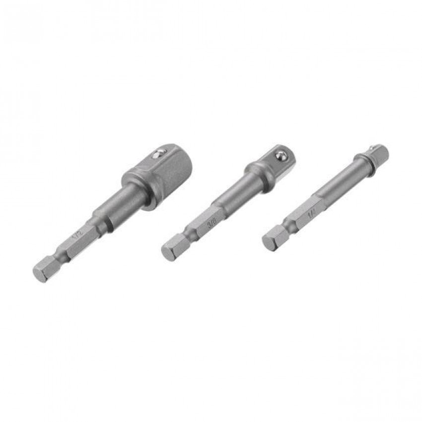 Набір перехідник з Hex 1/4" на квадрат 1/4", 3/8", 1/2" під шурупокрут, CR-V INTERTOOL VT-0235-VT-0235