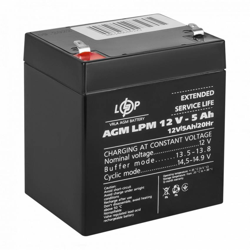 Акумулятор AGM LPM 12V - 5 Ah-