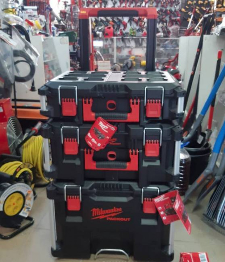 Набір кейсів PACKOUT MILWAUKEE 3шт (ящик на колесах, великий кейс, кейс)-4932464244