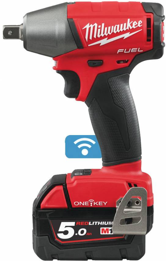 Гайкокрут акумуляторний 1/2" MILWAUKEE, M18 ONEIWP12-502X, 300Нм (зарядний пристрій, 2 акум.Х 5Ач, HDкейс)-4933451372