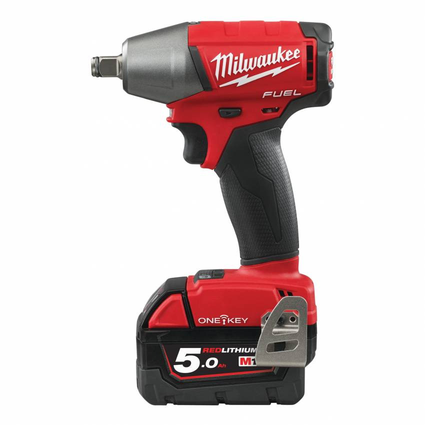 Гайкокрут акумуляторний 1/2" MILWAUKEE, M18 ONEIWF12-502X, 300Нм (зарядний пристрій, 2 акум.Х 5Ач, HDкейс)-4933451374