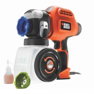 Краскопульт BLACK DECKER для важких робіт 120 Вт, ємність 1180 мл, тиск 5,8 GPH, авторегулювання, фарбування на одній заправці до 6,1 м2.-[articul]