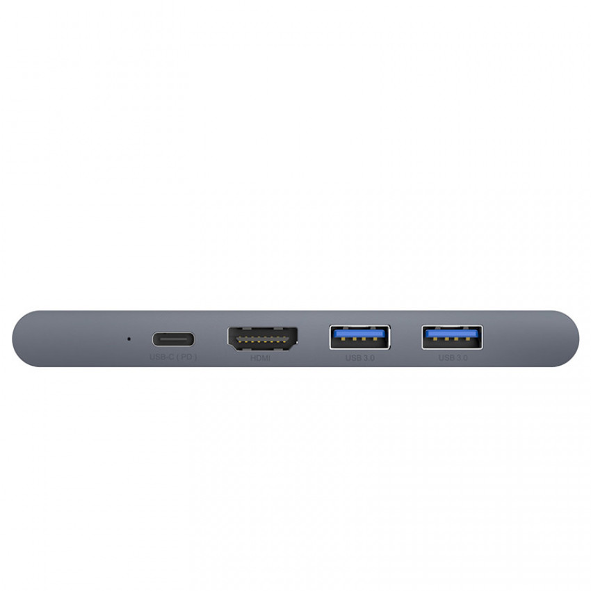 USB Hub Baseus Thunderbolt C Pro Seven-in-one Dual Type-C to USB3.0*2 + HDMI + RJ45 Ethernet + Type-C PD + microSD + SD card Cірий (CAHUB-L0G)-