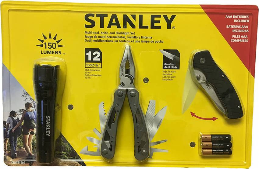 Універсальний інструмент MULTI-TOOL 12 в одному + ніж карманний + ліхтарик STANLEY STHT81502-0-STHT81502-0