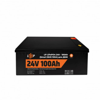 Акумулятор LP LiFePO4 24V - 100 Ah (Smart BMS 100А) з BT пластик для ДБЖ