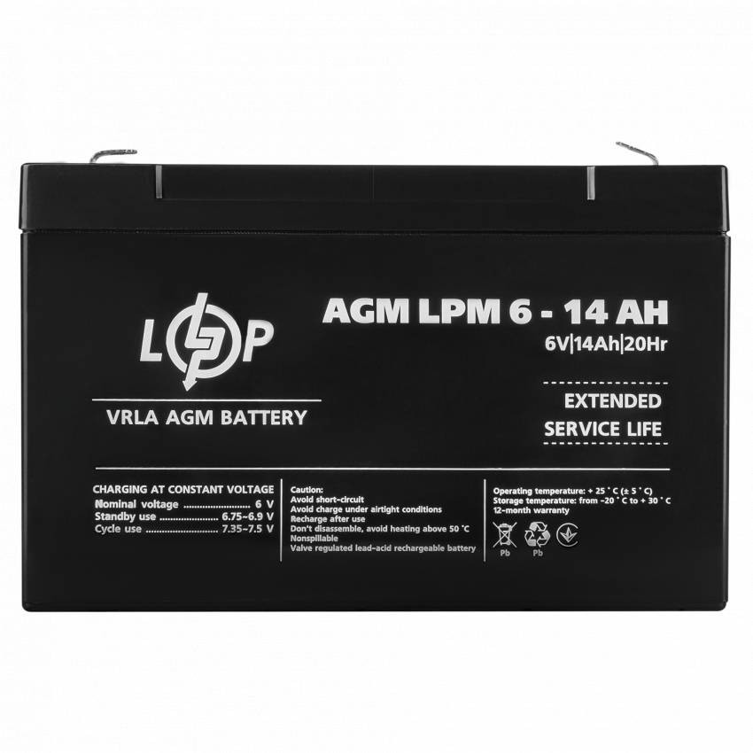 Акумулятор AGM LPM 6V - 14 Ah-