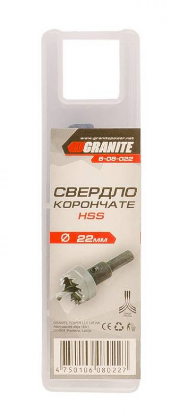 Свердло корончате GRANITE HSS 22 мм 6-08-022-6-08-022