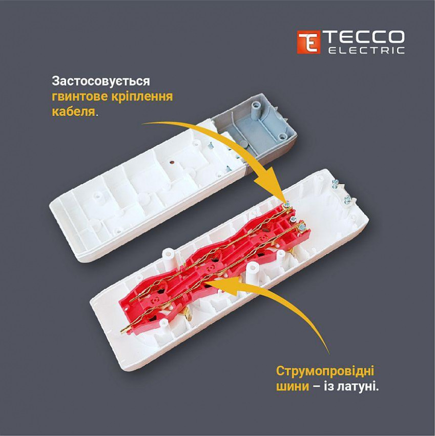 Колодка ТЕССО 2 поста  без заземлення біла 1шт/уп-102 200 00