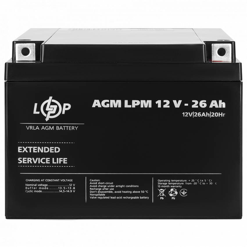 Акумулятор AGM LPM 12V - 26 Ah-