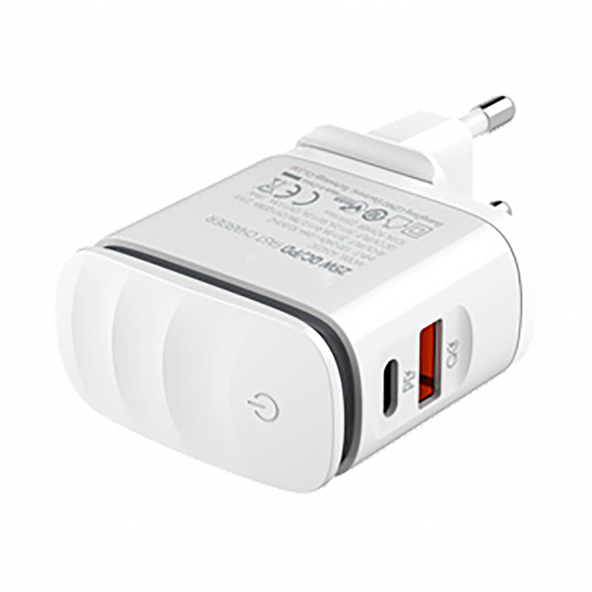 Зарядка для телефона LogicPower 25W (Type-C+USB) QC3.0 PD + кабель (Type-C to Type-C)-