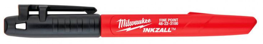 Маркер для будмайданчика 2шт InkZAll MILWAUKEE, тонкий, чорний-48223100-2