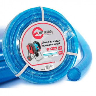 Шланг для води тришаровий, синій, 3/4&quot;, 50 м, армований, PVC INTERTOOL GE-4076-[articul]