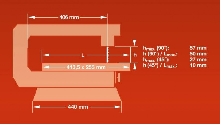 Лобзиковий верстат, 120 Вт, стіл 413,5х253 мм, довжина пилки 127 мм TC-SS 405 E-TC-SS 405 E