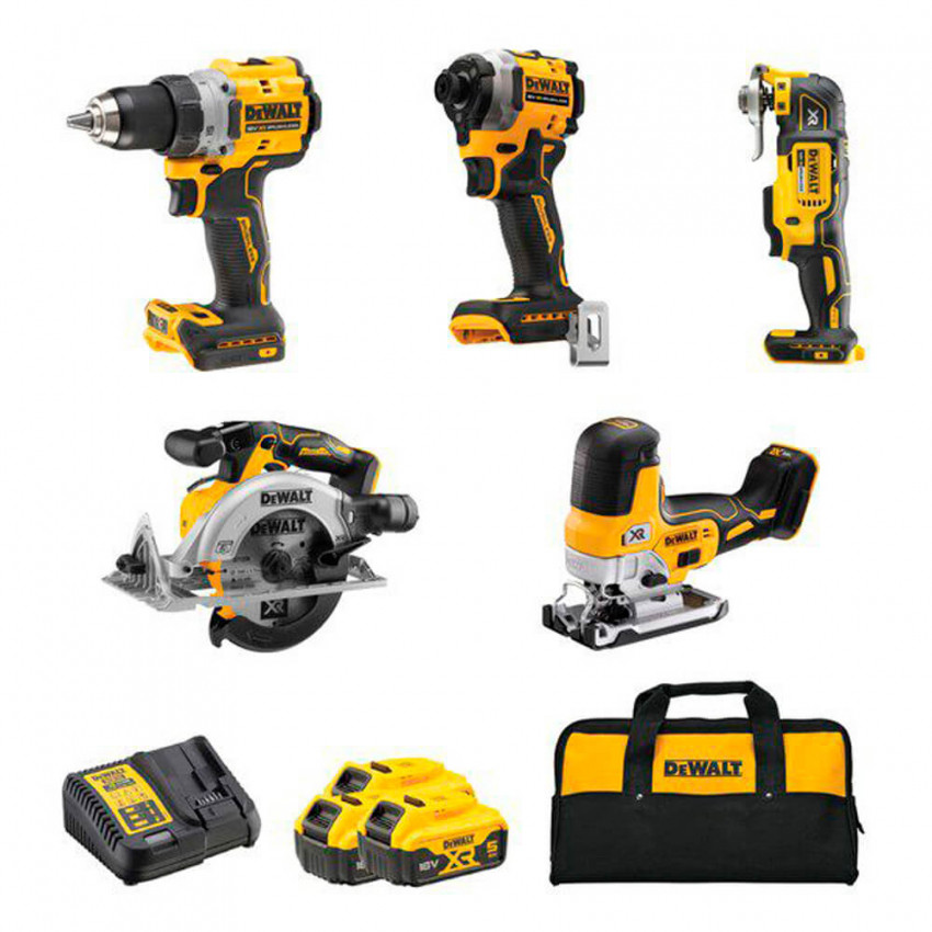 Набір з п’яти інструментів акумуляторних DeWALT DCK502P3-DCK502P3