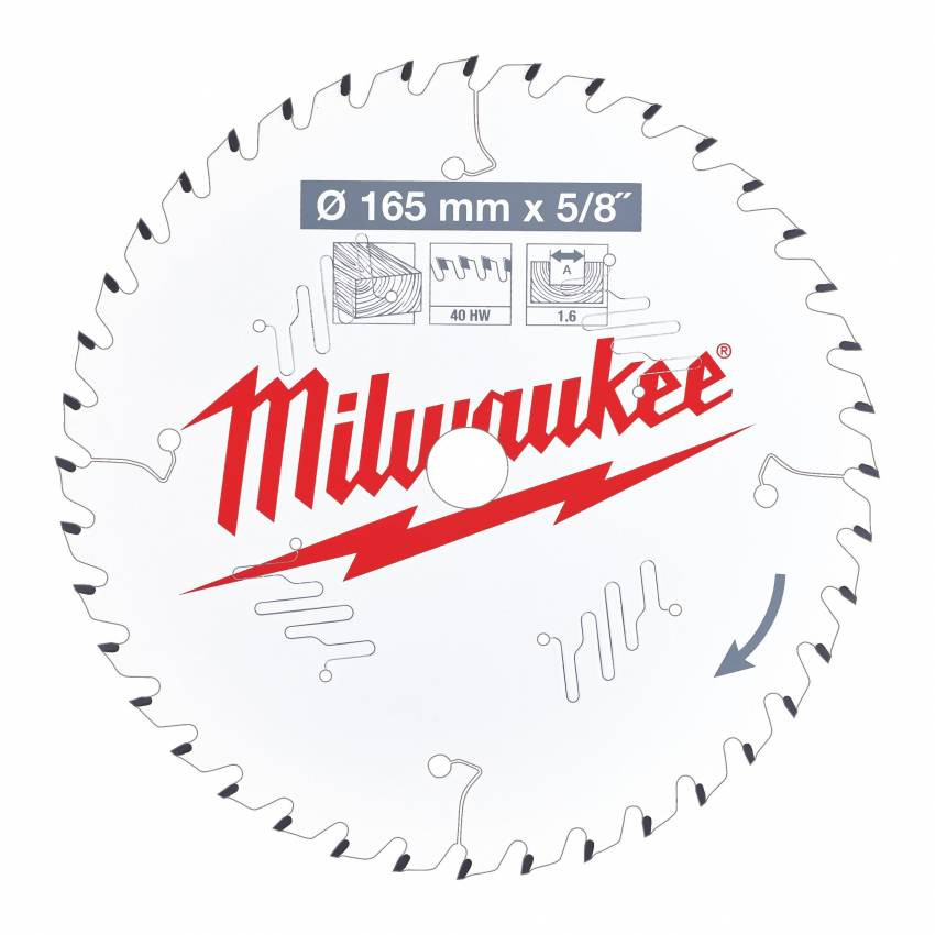 Диск пильний Alu PFTE MILWAUKEE, Ø165х20х2, 2мм, 52 зуб.-4932471296