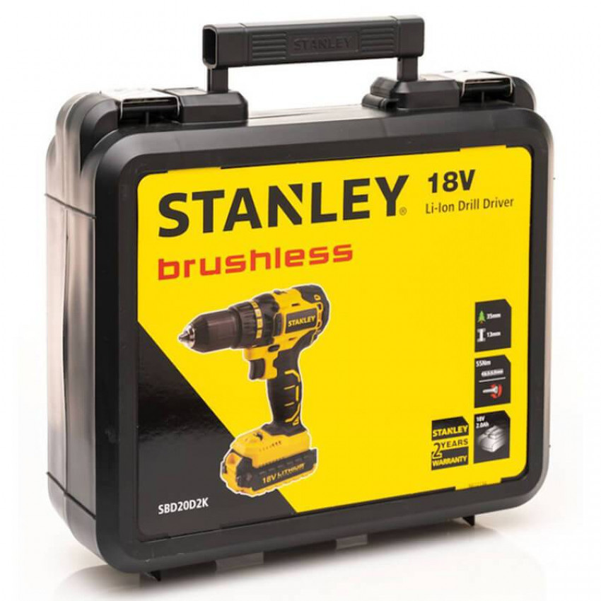 Дриль-шуруповерт безщітковий STANLEY SBD20D2K-SBD20D2K