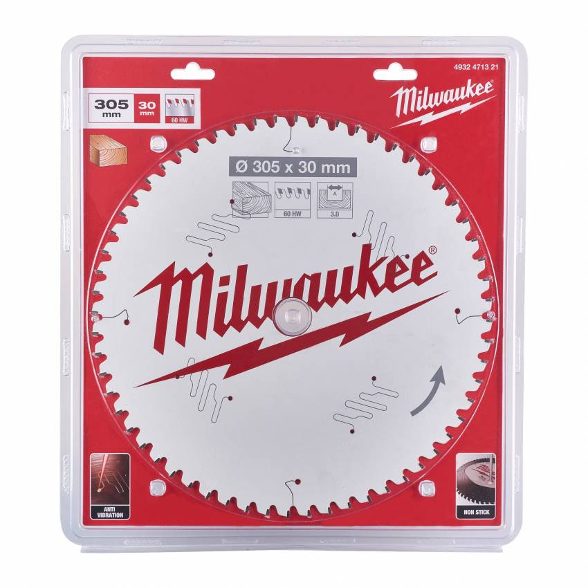 Диск пиляльний PFTE MILWAUKEE, Ø305х30х3, 0мм, 60 зуб. 2-4932471321