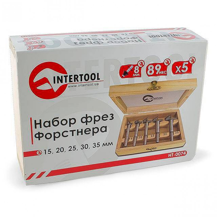 Набір фрез Форстнера, 5 шт INTERTOOL HT-0074-HT-0074